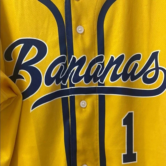 Savannah Bananas Yellow Baseball Jersey with Blue Accents - Picture 2 of 3